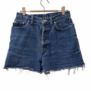 Vintage 90s Patagonia Womens Cutoff High Rise Denim Shorts Size 26 Button Fly